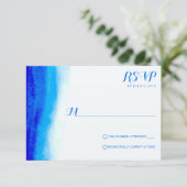 Ocean Watercolor Blue Wedding Cartes RSVP (Debout devant)