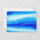 Ocean Watercolor Blue Wedding Cartes RSVP (Dos)