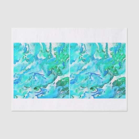 Ocean Waters golft waterverf greens ontkoppeling Tissuepapier (Voorkant)