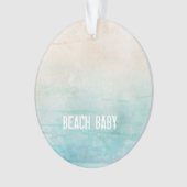 Ocean Waterverf BEACH BABY Zand Travel Vacking Ornament (voorkant)