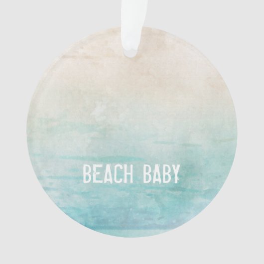 Ocean Waterverf BEACH BABY Zand Travel Vacking Ornament (voorkant)
