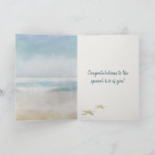 Ocean Waterverf Beach Wedding Date Kaart (Binnen)