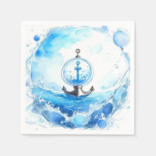 Ocean Waterverf Delight: Jongen Baby shower Servet