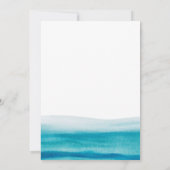 Ocean Waterverf Gold Script Beach Bridal Brunch Kaart (Achterkant)