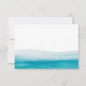 Ocean Waterverf Gold Script Beach Wedding RSVP Kaartje (Achterkant)