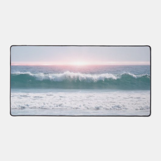 Ocean Wave and Sunset Art Desk Mat (Recto)