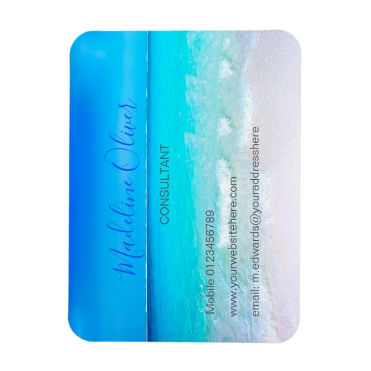 Ocean Wave Beach Blue Scene Modern Magneet (Verticaal)