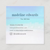 Ocean Wave Beach Blue Scene Modern Monogram Square Vierkante Visitekaartje (Achterkant)