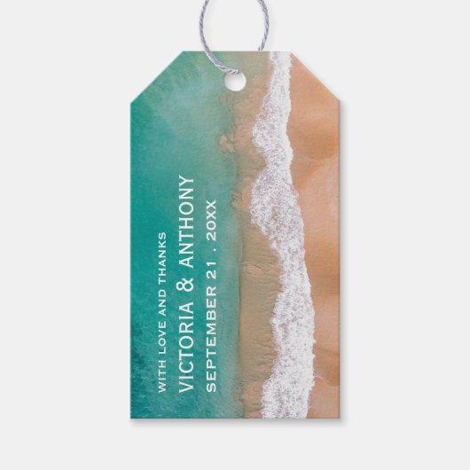 Ocean Wave, Beach Wedding Favor Cadeaulabel (Voorkant)