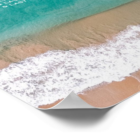 Ocean Wave, Beach Wedding Table Plan Poster (Hoek)