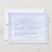 Ocean Wave: Bleek Blue Wedding  RSVP (Achterkant)