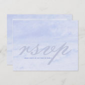 Ocean Wave: Bleek Blue Wedding  RSVP (Voorkant / Achterkant)