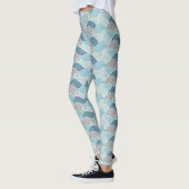Ocean Wave Blue Grey Leggings (Gauche)