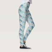 Ocean Wave Blue Grey Leggings (Droite)