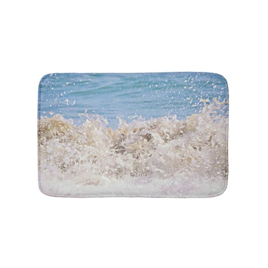 Ocean Wave Break bij Shore Art Bath Mat Rug (Voorkant)