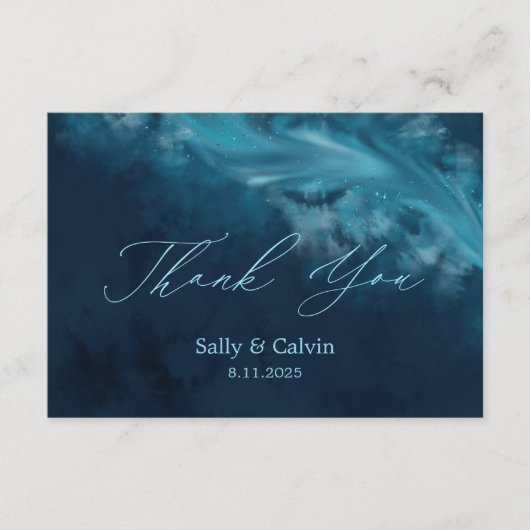 Ocean Wave Custom Wedding Bedankt Enclosure Kaart (Voorkant)