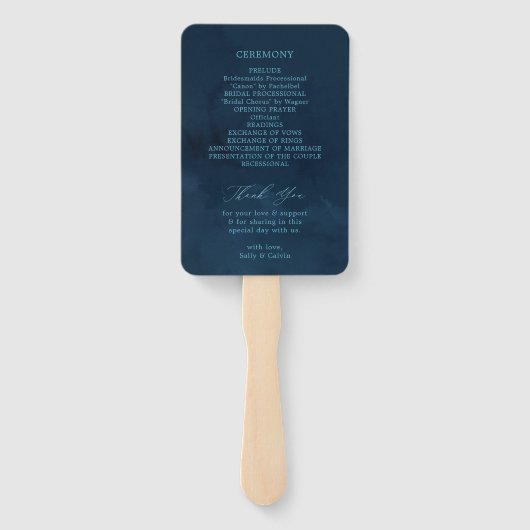 Ocean Wave Custom Wedding Hand Fan Program Handwaaier (Achterkant)