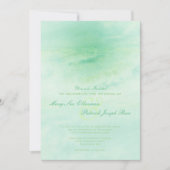 Ocean Wave : Faire-part de mariage vert de mer (Devant)