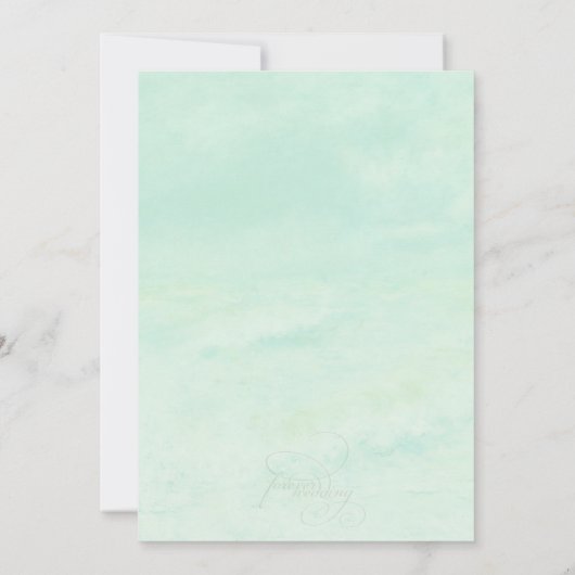 Ocean Wave : Faire-part de mariage vert de mer (Dos)