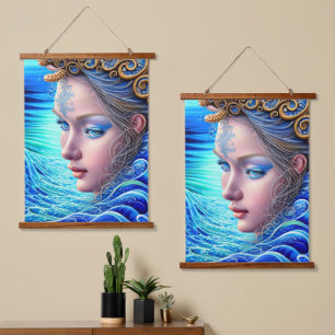 Ocean Wave Fantasy Goddess Art Hangend Wandkleed