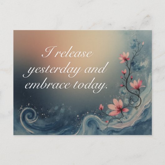 Ocean Wave Inspirational Calming Message Briefkaart (Voorkant)