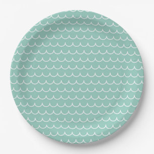 Ocean Wave Party Borden   Turquoise en witte golf Papieren Bordje