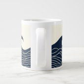 Ocean Wave Silhouette Coastal Mug Extra Grote Beker (Achterkant)