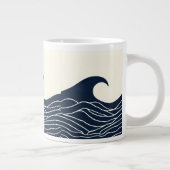 Ocean Wave Silhouette Coastal Mug Extra Grote Beker (Rechts)