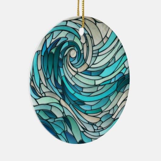 Ocean Wave Spiraal Mozaïek Keramisch Ornament (Rechts)