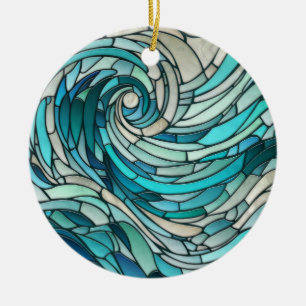 Ocean Wave Spiraal Mozaïek Keramisch Ornament