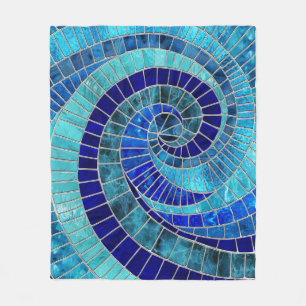 Ocean Wave Spiral mozaïek kunst Fleece Deken