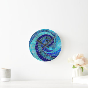 Ocean Wave Spiral mozaïek kunst Ronde Klok