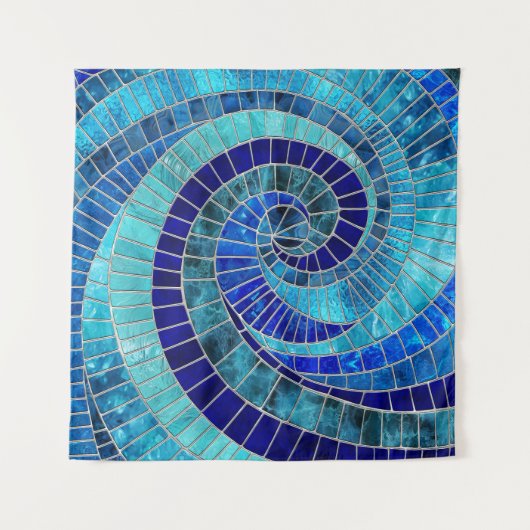 Ocean Wave Spiral mozaïek kunst Wandkleed (Voorkant)