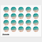 Ocean Wave, Strand bruiloft Dank u Ronde Sticker (Vel)