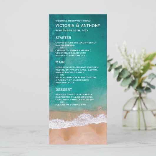 Ocean Wave, Strand Bruiloft Menu (Staand voorkant)