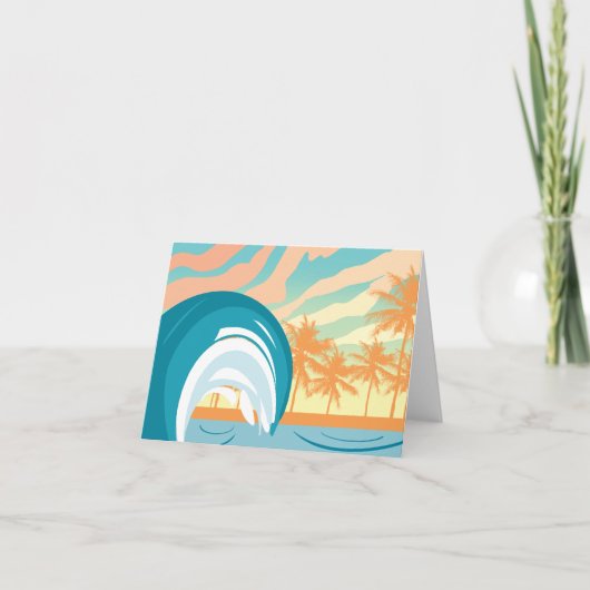 Ocean Wave Summer Clock Kaart (Voorkant)
