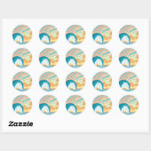 Ocean Wave Summer Clock Ronde Sticker (Vel)