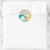 Ocean Wave Summer Clock Ronde Sticker (Tas)