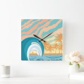 Ocean Wave Summer Clock Vierkante Klok (Huis)