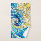 Ocean Wave Sun mozaïek kunst Bad Handdoek (Handdoek)