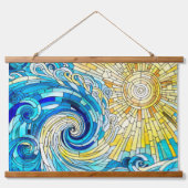 Ocean Wave Sun mozaïek kunst Hangend Wandkleed (Voorkant)