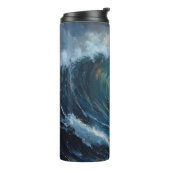 Ocean Wave Sunset Art – Abstract Sea Design  Thermosbeker (Gedraaid links)