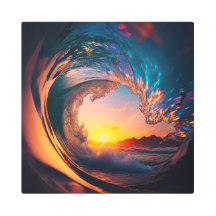 Ocean Wave Sunset van binnenuit