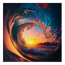 Ocean Wave Sunset van binnenuit