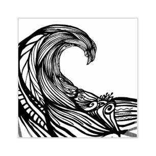 Ocean wave tekening 	rubberstempel