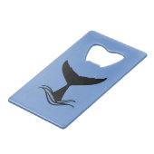 Ocean Wave Whale Tail Silhouette Kredietkaart Flessenopener (Achterkant Gekanteld)