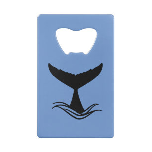 Ocean Wave Whale Tail Silhouette Kredietkaart Flessenopener