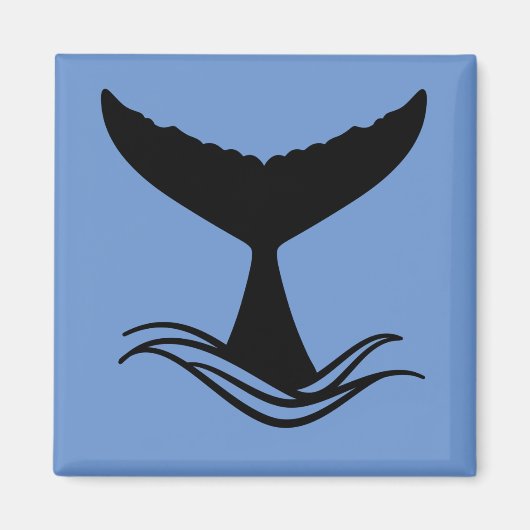 Ocean Wave Whale Tail Silhouette Magneet (Voorkant)