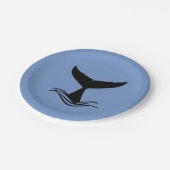 Ocean Wave Whale Tail Silhouette Papieren Bordje (Gekanteld)