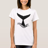Ocean Wave Whale Tail Silhouette T-shirt (Voorkant)